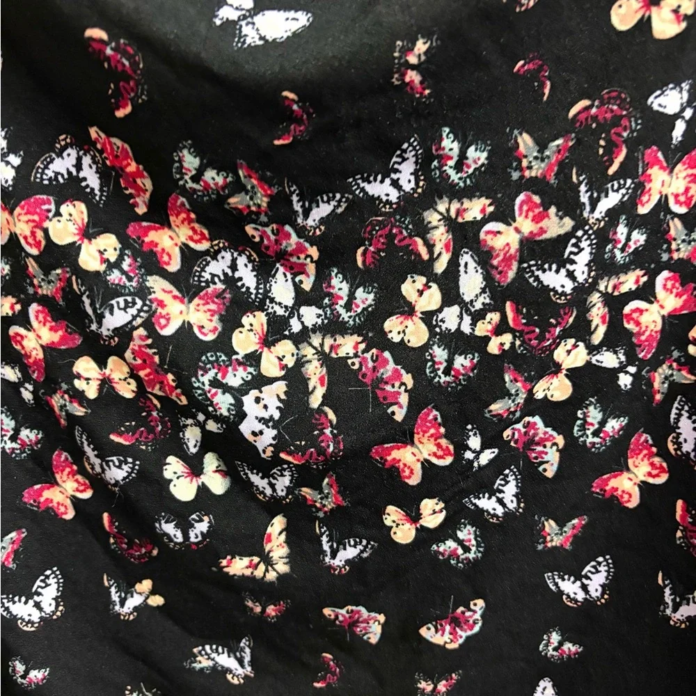 Cowl Neck Black Butterfly Sleeveless Tank - Picture 3 of 8